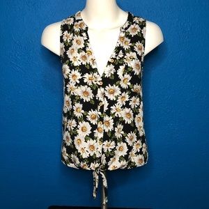 Sunflower Floral Tie Up Tank